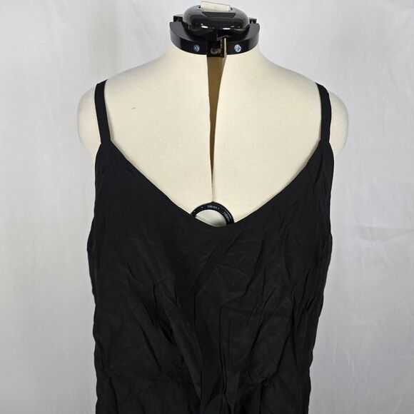 Bloomchic Dress Women's 3X Black Spaghetti Straps V-Neck Slit Midi NWT - Picture 2 of 14